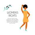 Vector illustration of black striking woman