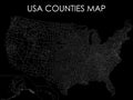 Black USA Counties Map Royalty Free Stock Photo