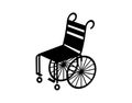 Black wheelchair logo isolated on a white background