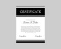 Vector illustration of black and white certificate template Royalty Free Stock Photo