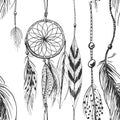 Black and white dream catcher pattern Royalty Free Stock Photo