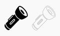 Vector Illustration of a Black and White Flashlight Royalty Free Stock Photo