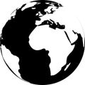 Vector illustration of black and white globe Royalty Free Stock Photo