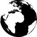 Vector illustration of black and white globe Royalty Free Stock Photo