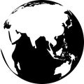 Vector illustration of black and white globe Royalty Free Stock Photo