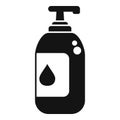 Vector illustration of a black and white hand sanitizer pump bottle icon