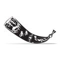 Vector illustration of black and white hunting horn