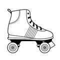 Black and white roller skating shoe illustration