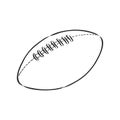 Vector illustration of black white rugby ball. rugby ball, vector illustration