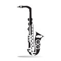 Vector Illustration of black and white saxophone Royalty Free Stock Photo