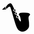 Vector illustration of black and white saxophone Royalty Free Stock Photo