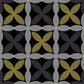 VECTOR ILLUSTRATION OF BLACK, YELLOW, GREY AND WHITE LINOCUT FLOWERS.