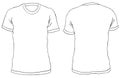 Vector illustration. Blank t-shirt front and back views. Isolate