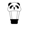 Vector illustration of blimp and panda head