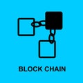 Block chain flat icon. Block chain symbol.