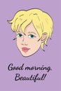 Vector illustration of blonde woman