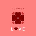 vector illustration of blooming love flower