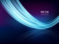 Vector illustration of blue abstract background with blurred magic neon light curved lines Royalty Free Stock Photo