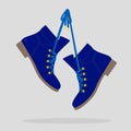 Vector illustration of blue boots