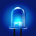 Vector illustration of blue bright Light Emitting Diode Royalty Free Stock Photo