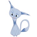 Vector illustration of blue cat Royalty Free Stock Photo
