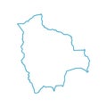 Vector illustration of blue colored outline map of Bolivia