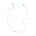 Vector illustration of blue colored outline map of Germany Royalty Free Stock Photo