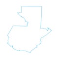 Vector illustration of blue colored outline map of Guatemala