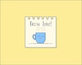 Vector illustration, blue cup of hot tea or coffee