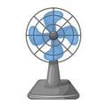 Vector illustration of blue desk fan