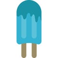 Blue Double Popsicle Vector Illustration