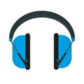 Vector illustration blue ear defenders on a white background Royalty Free Stock Photo