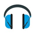 Vector illustration blue ear defenders on a white background Royalty Free Stock Photo