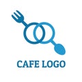 blue food spoon fork gender sign logo concept design vector