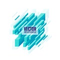 Vector illustration of blue geometric diagonal rectangles background