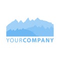 Vector illustration of blue mountain landscape Royalty Free Stock Photo