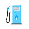 Natural gas fueling station with pump on the side. Light blue colors