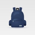 Vector illustration of Blue school Bag, Backpack, isolated on white background. Royalty Free Stock Photo