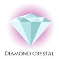 Vector illustration of triangle crystal isolated. Diamond symbol for logo or design