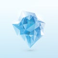 Vector illustration of blue shine triangle iceberg