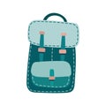 Vector illustration of a blue street backpack in a flat style