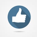Vector Illustration of Blue Thumb Up Icon with