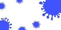 Vector illustration of blue virus cells or new variant of Covid-19 with rings wave,empty space,sample text,design template on