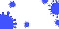 Vector illustration of blue virus cells or new variant of Covid-19 with rings wave,empty space,sample text,design template on