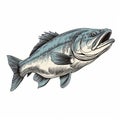 Captivating Great White Bass Illustration In Sketch Style