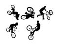 Vector illustration of bmx cyclists