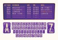 Vector illustration board of arrival and departure at the airport with various numbers and letters in cartoon style.