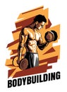 Illustration of bodybuilder on an abstract background. Bodybuilding poster. Royalty Free Stock Photo
