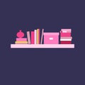 Vector illustration. Bookshelf.