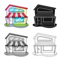 Vector design of bookstore and shop logo. Collection of bookstore and mini vector icon for stock.